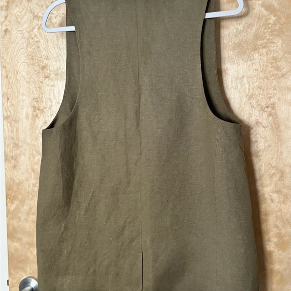 The Frankie Shop Khaki Green Linen blend Vest - Picture 3 of 8